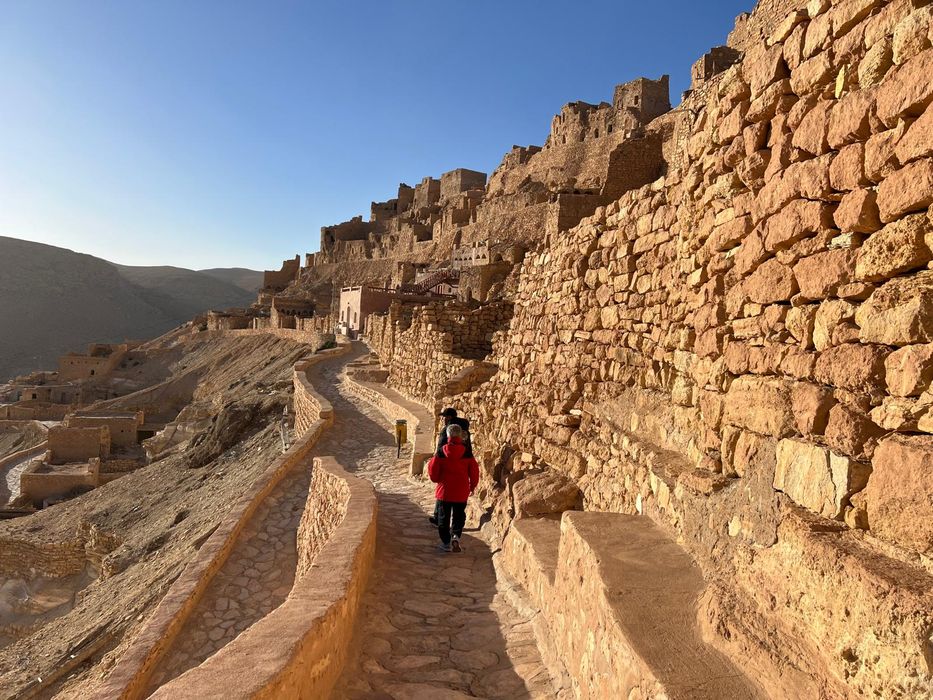 The stone path through a Berber village on its ridge