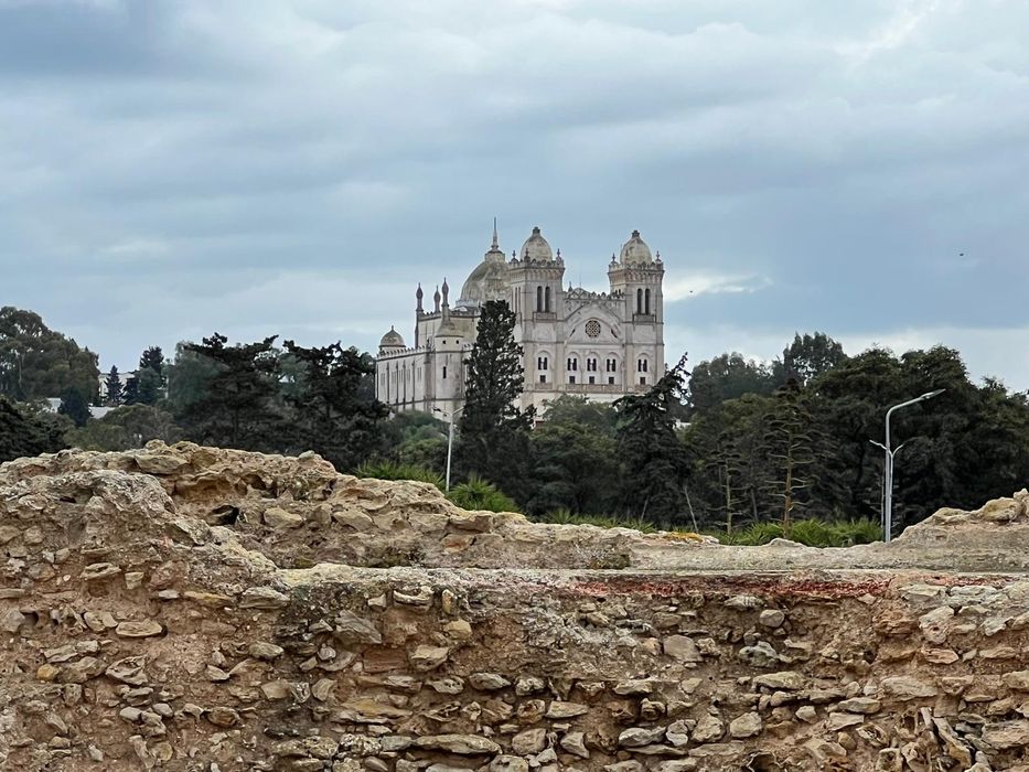 The cathedral on Byrsa hill above the ruins of Carthage