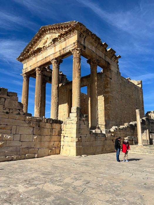 The capitol temple standing at Dougga